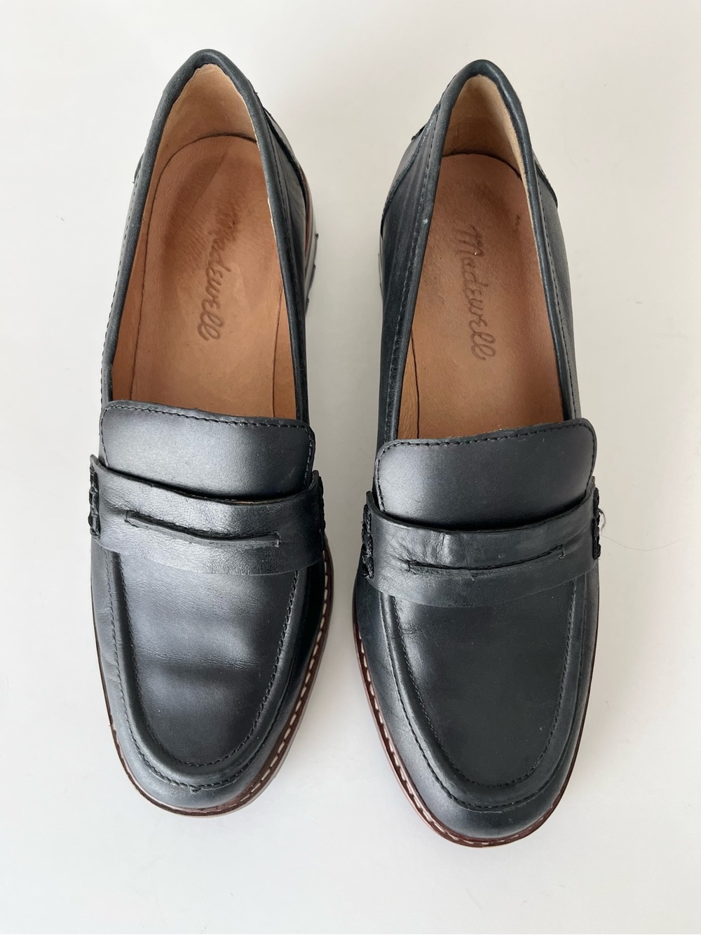Madewell The Corinne lugsole leather loafers preppy black 7 - Picture 7 of 13